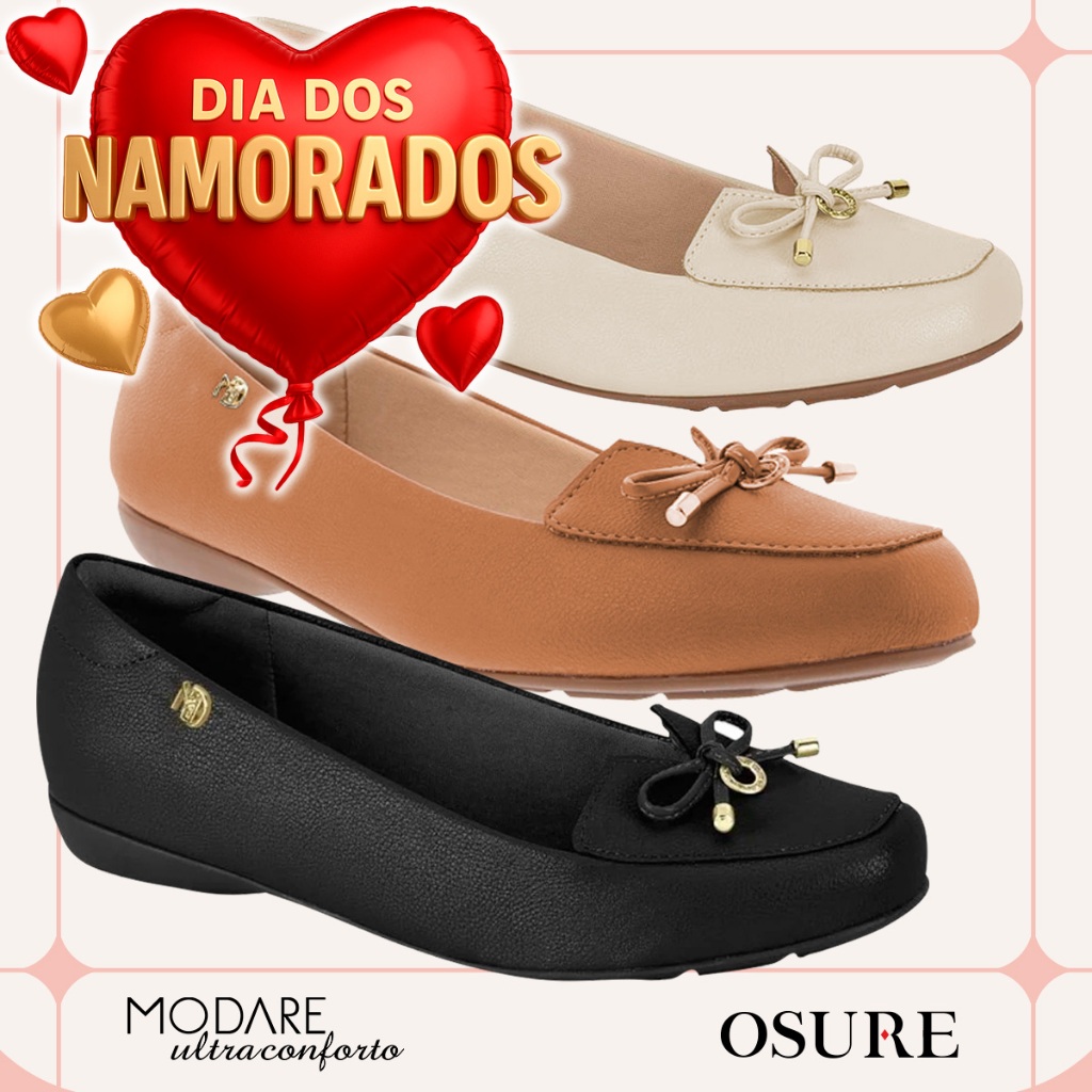 Sapatilha Modare Ortopédica Feminina Ultraconforto Macia Mocassim Confortável Fascite Plan...