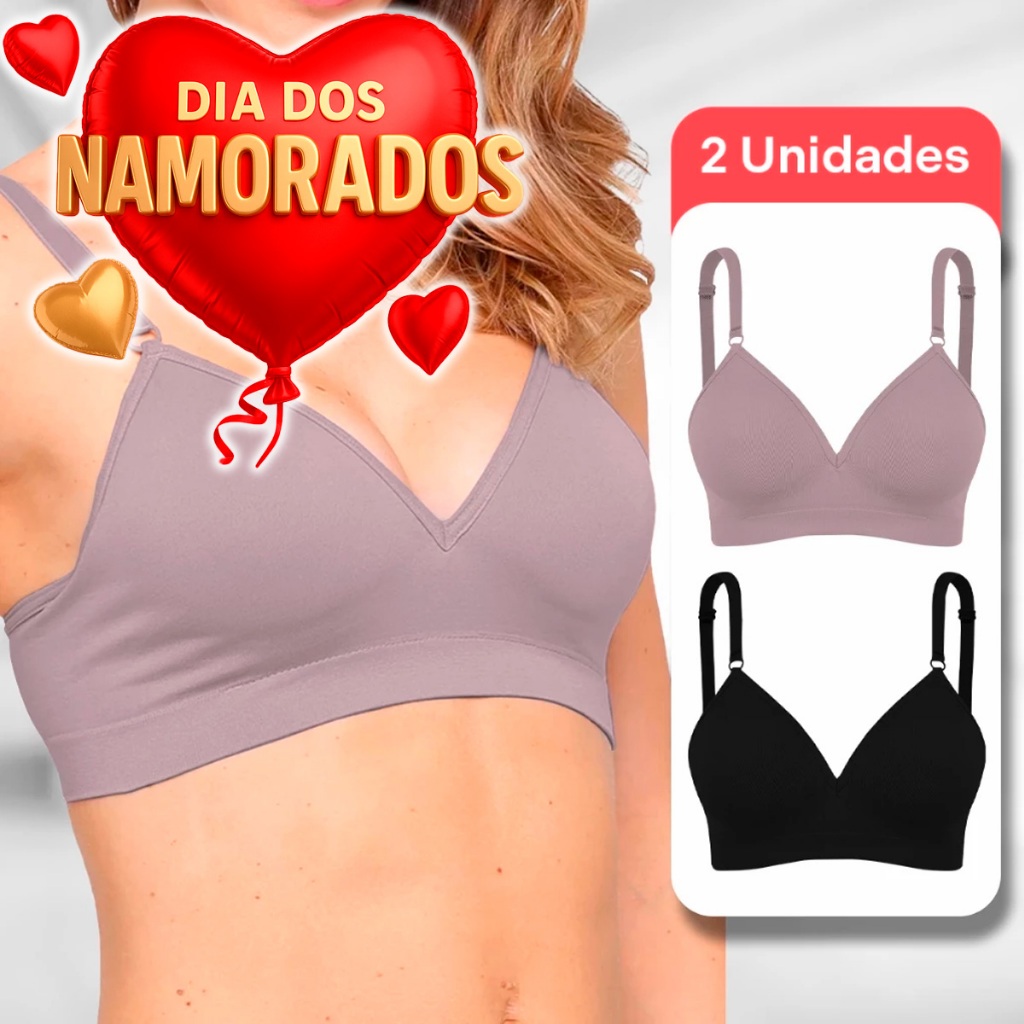 Kit 2 Sutiãs Com Bojo Trifil Daily Soutien Reforçado Sutiã Com Bojo S/ Aro Microfibra Sem Costura Alta Sustentação