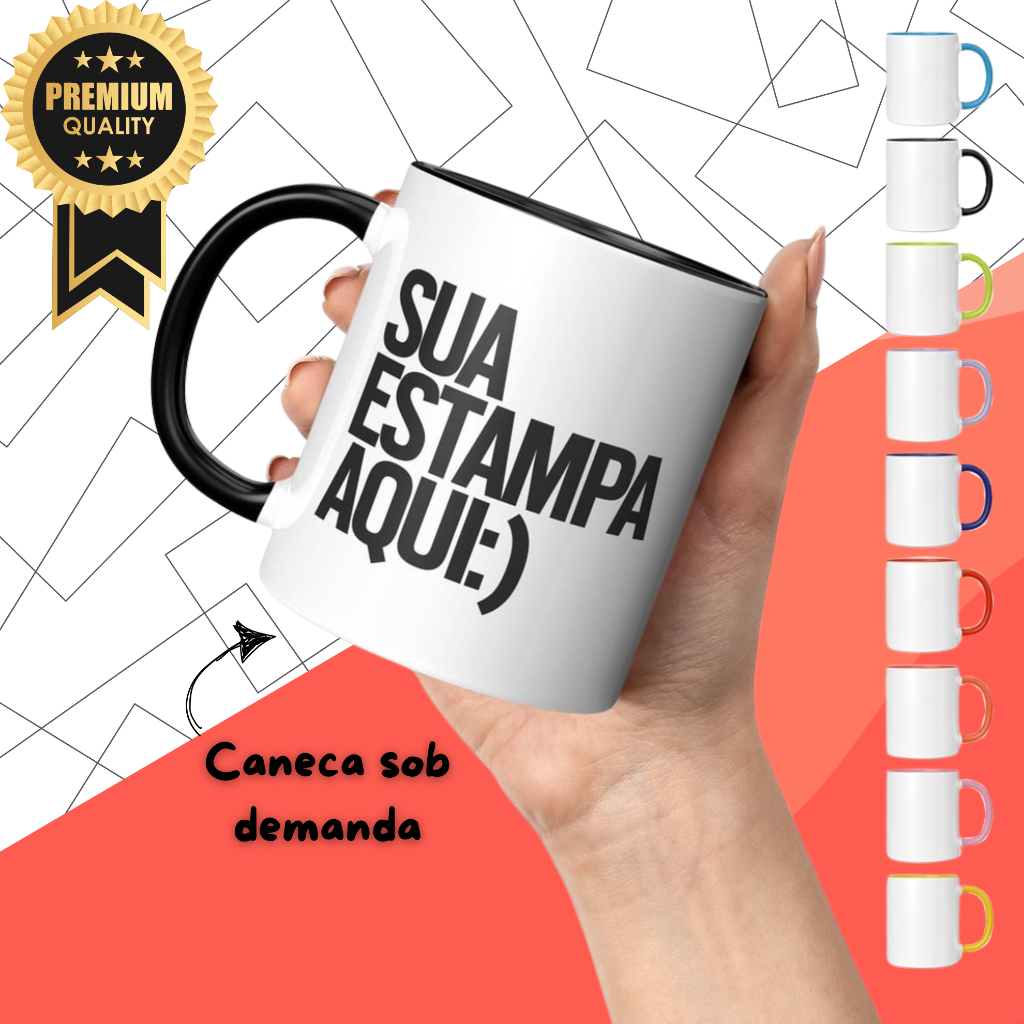 Caneca Xícara de Porcelana Personalizada Premium Eventos Presentes Celebrações Escolha a sua Arte