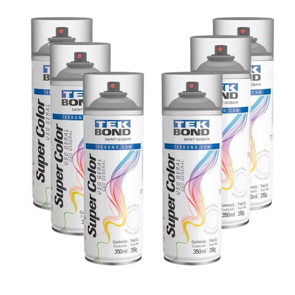 OFERTA - Verniz Spray Incolor Brilhante de Uso Geral 350ml Tekbond KIT COM 6 em Oferta na Shopee