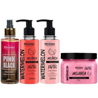 Kit Cuidado Rosto E Corpo Sabonete Líquido/ Hidratante/ Esfoliante/ Body Splash Rhenuks em Oferta na Shopee