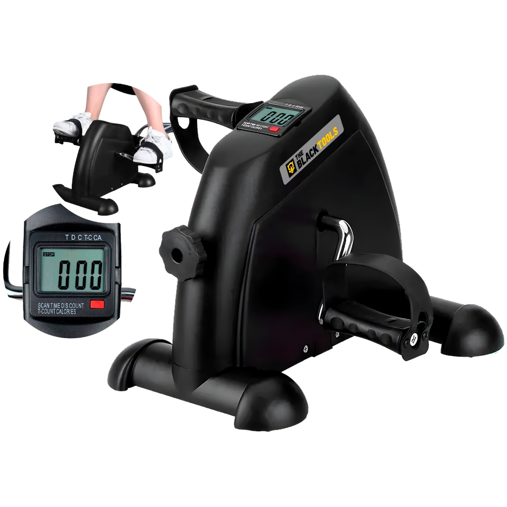 Mini Bike Bicicleta Ergometrica Portátil Monitor Lcd Pernas E Braços Fisioterapia The Black Tools em Oferta na Shopee