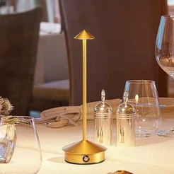 Luminária De Mesa Led Touch Recarregável Decoração Para Sala Restaurante Bar 3 Cores de Iluminação