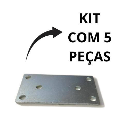 Placa De Junção União De Madeira Aço 80x40 Mm Kit 5 P. em Oferta na Shopee