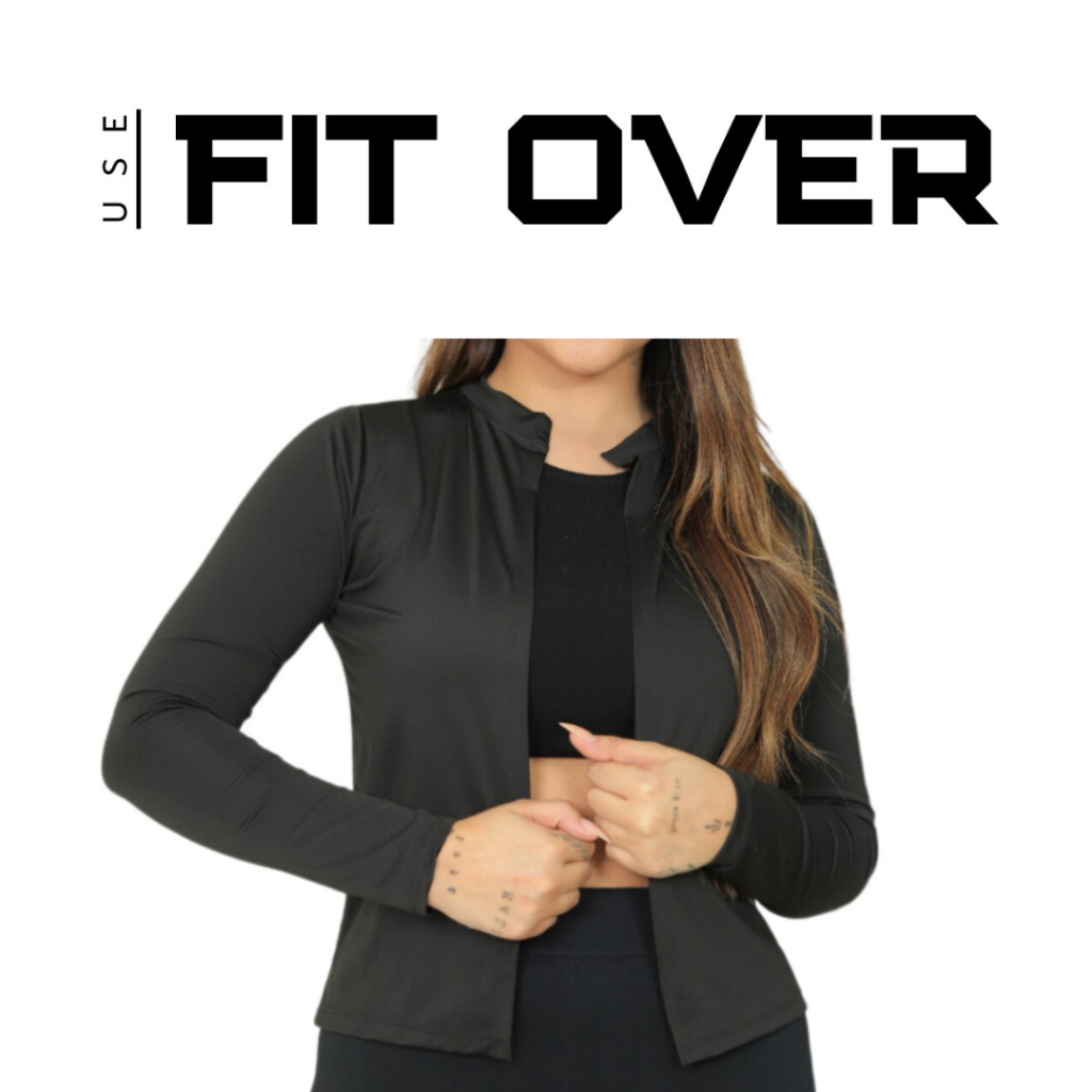 casaco cardigan feminino casaquinho proteção uv50+ academia térmico