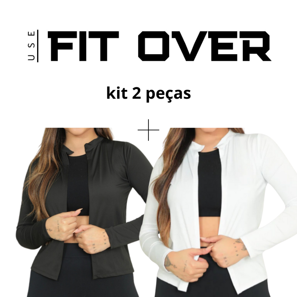 Kit 2 casacos cardigan feminino casaquinho proteção uv50+ academia térmico