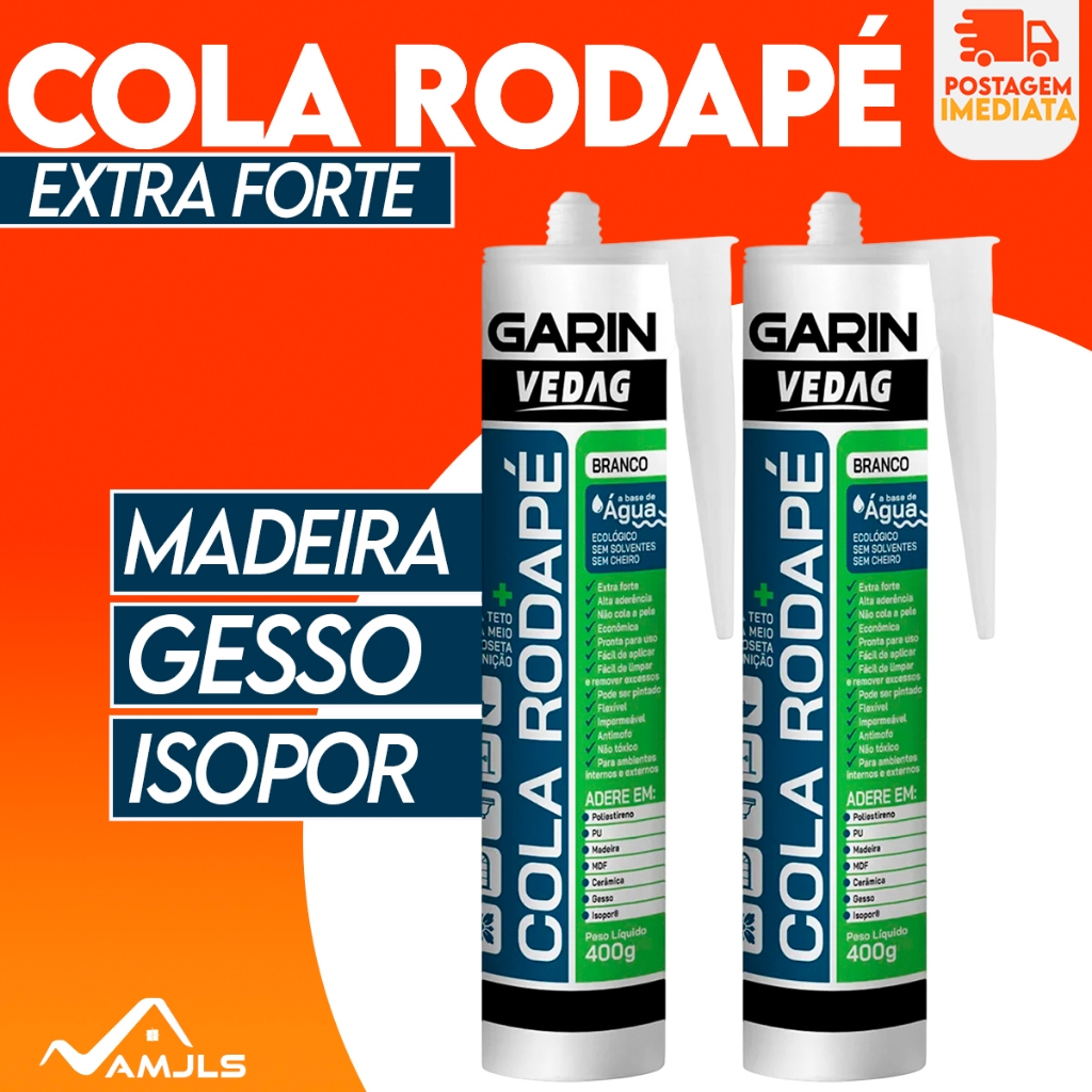 Cola Rodapé 400gr Poliestireno para Madeira Gesso Isopor