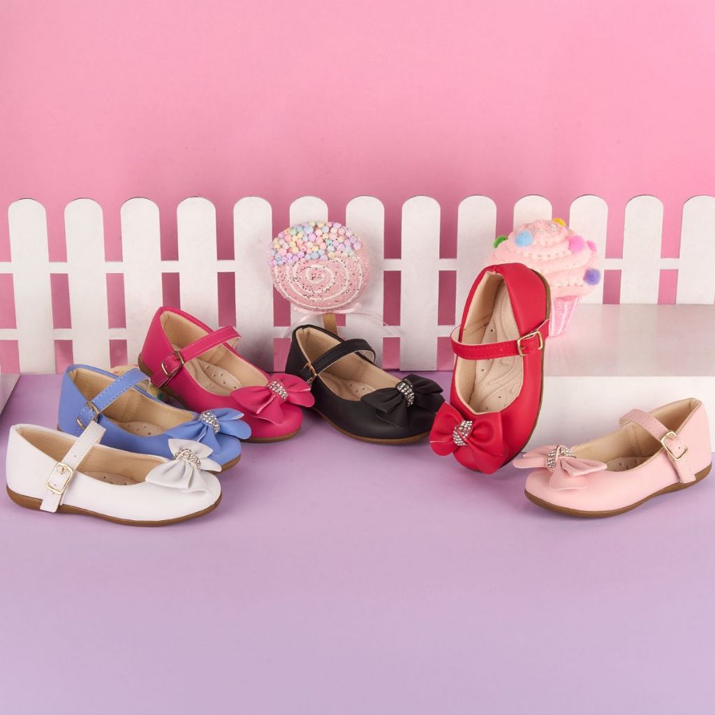 Sapatilha Infantil Feminino Menina Fosca com Laço em Strass Blogueirinha Coloridas