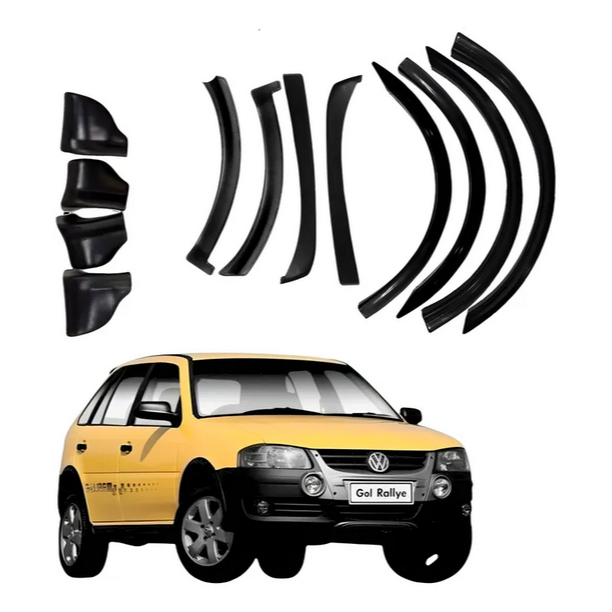 Kit Molduras Alargador Parachoque Paralama G4 Vw Gol Rallye/ Saveiro Surf Material Reforçado