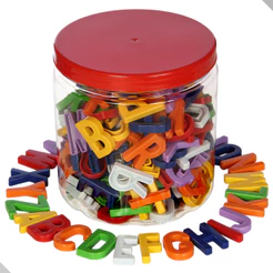 Brinquedo Educativo Pote Com Letras Alfabeto 200 Peças