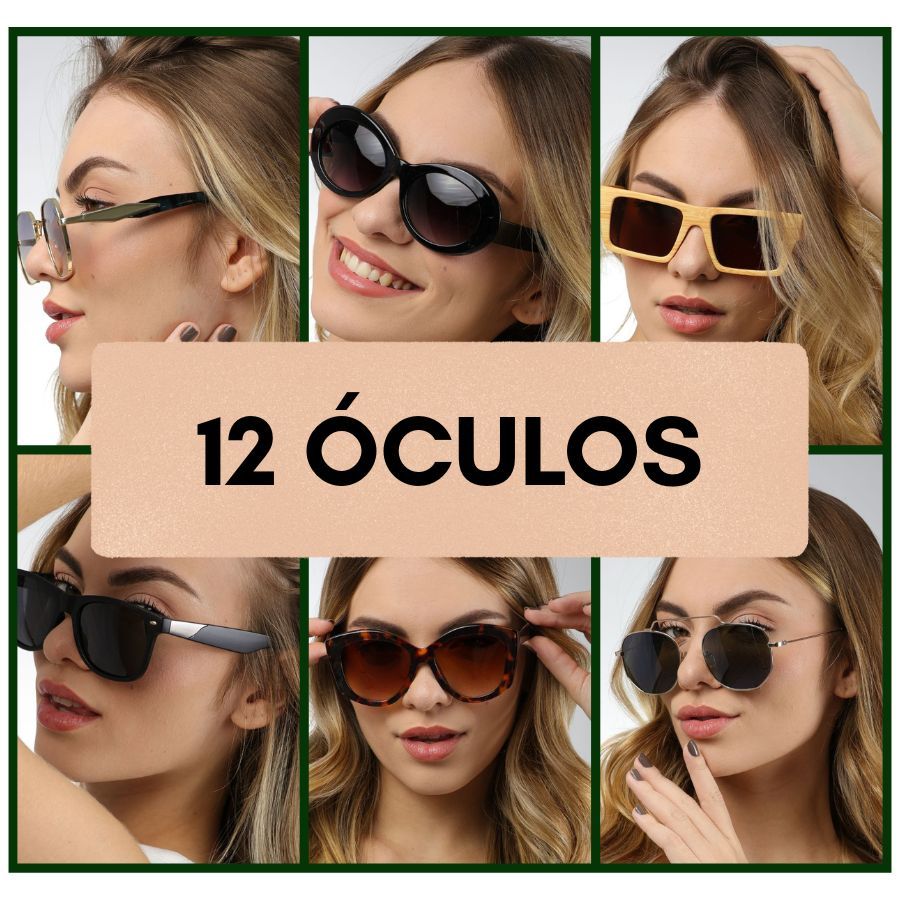 Kit 12 Óculos Feminino Atacado Kit Revenda Revendedor de Óculos Premium em Acetato