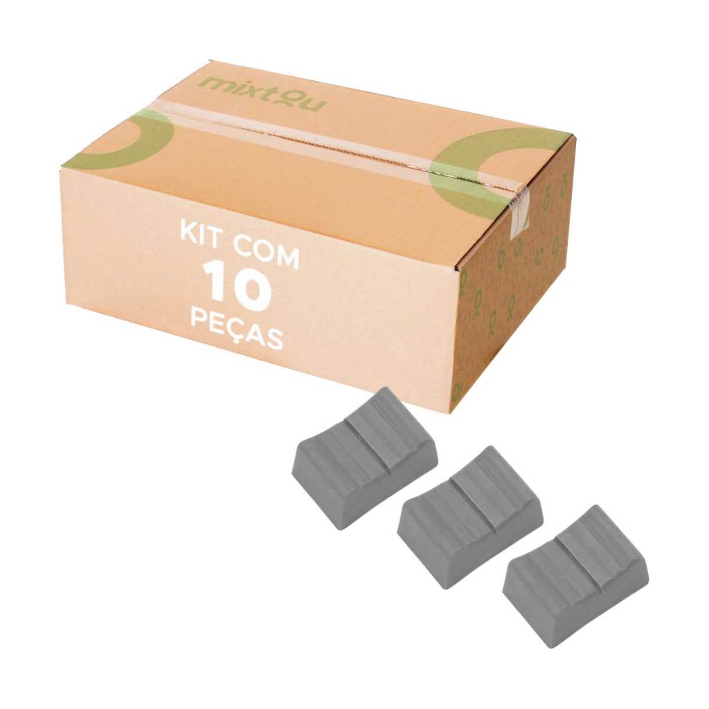 10x Botão Knob Mesa de Som Eixo 2x6mm - Deslizante - Cinza
