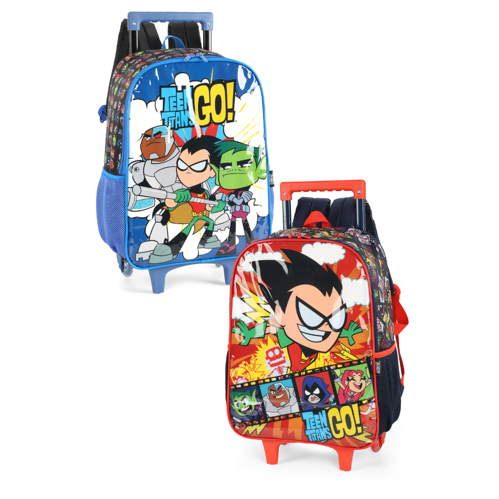 MOCHILA DE RODINHA TEEN TITANS / JOVENS TITANS / DC COMICS / LUXCEL