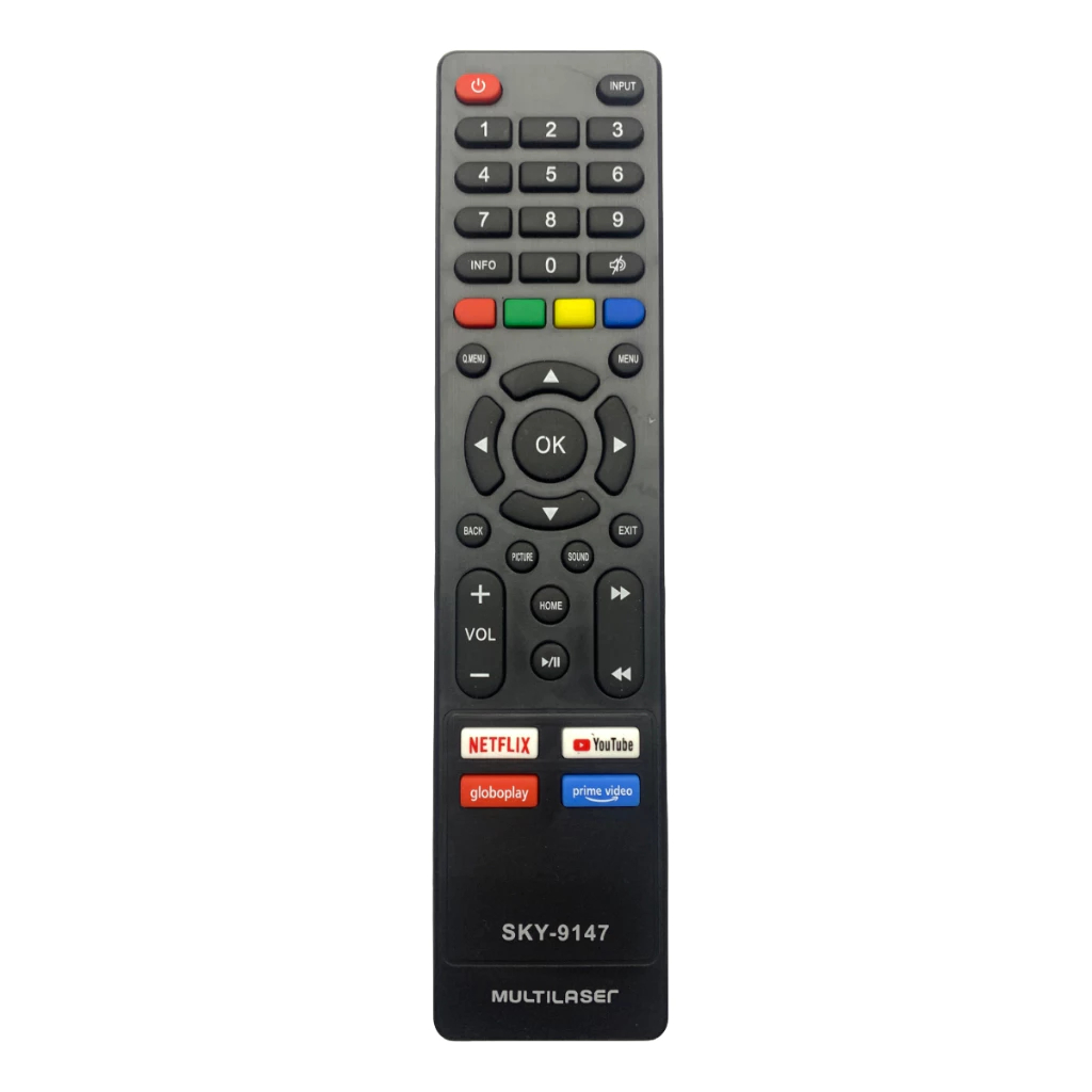 Controle Remoto compativel Para Tv Multilaser Smart FBG 9147 SKY 9147 LE 7267 Tl011 Tl012 Tl016 Tl017