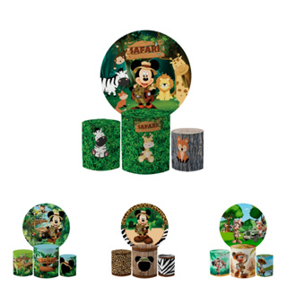Kit Capas Festivas Para Painel e Cilindros Safari Micky Aniversario Decoração em Oferta na Shopee