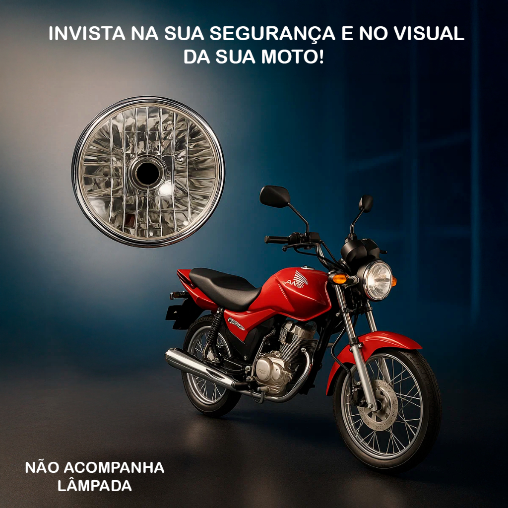 Farol Cg 150 Titan Fan 2004 2005 2006 2007 2008 Aro Cromado Motocicleta