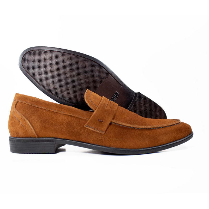 Mocassim Masculino Em Couro Camurça