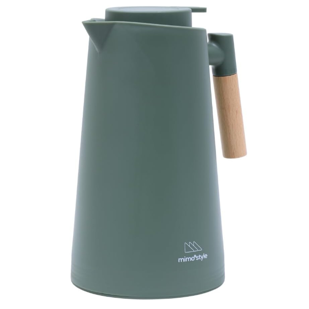 Garrafa Térmica  1L Gourmet com Cabo de Madeira Mimo Style em Oferta na Shopee