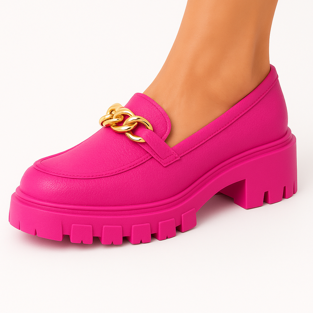 Mocassim Feminino Tratorado Corrente Confortável Top Leve