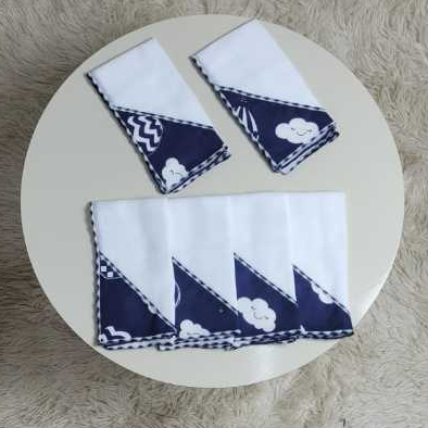 Fraldinha De Boca Com 06 Unidades 100% Algodão  Para  Higiene Do Bebê