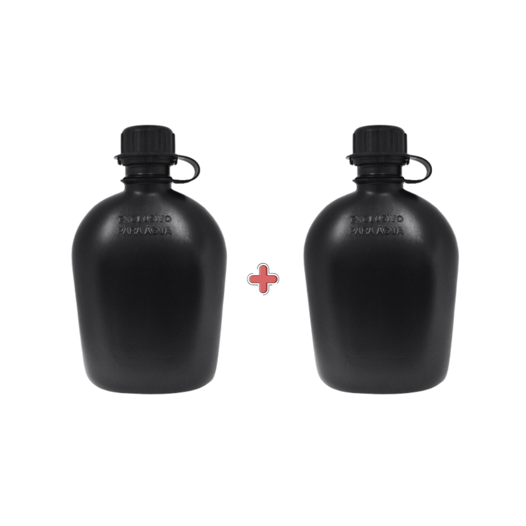Kit 2 Unidades Cantil De Campanha - Militar- Camping 900ml / Bélica