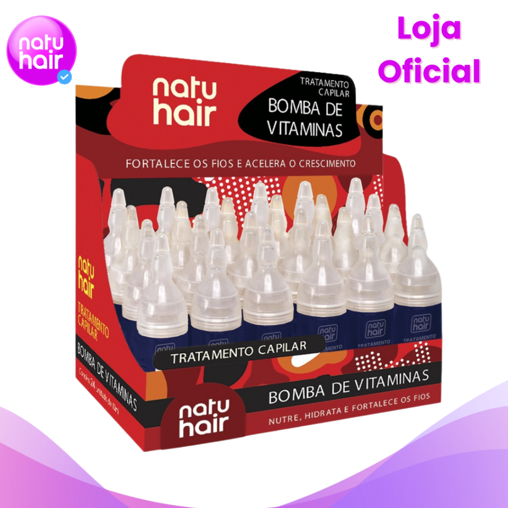 Ampola de Tratamento Capilar Bomba de Vitaminas Natuhair 10ml - (6 UN)