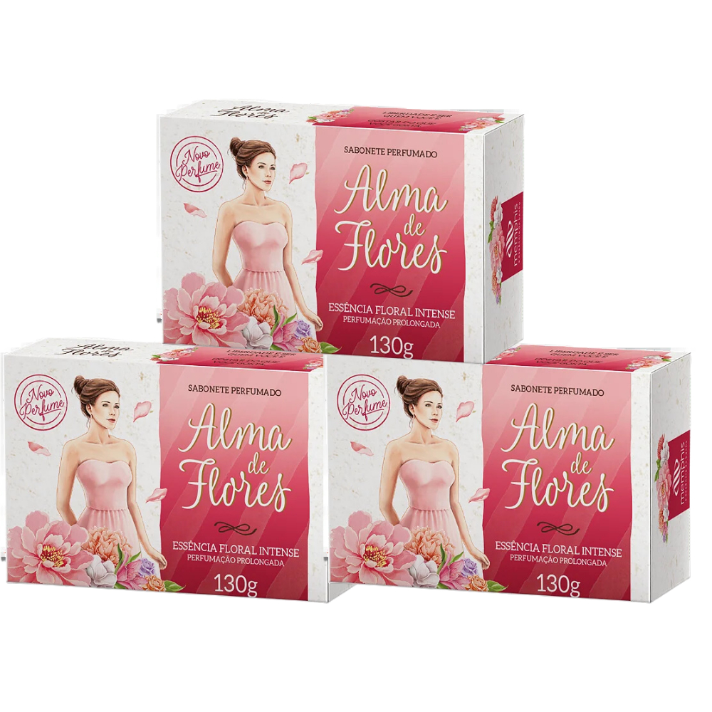 Kit 3 Sabonete Alma de Flores Floral Intense 130g