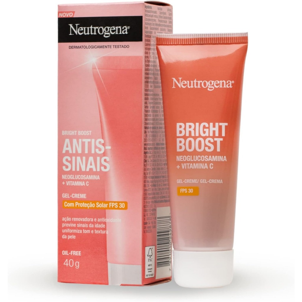 Gel Creme Facial Neutrogena Bright Boost Antissinais FPS30 Com 40g