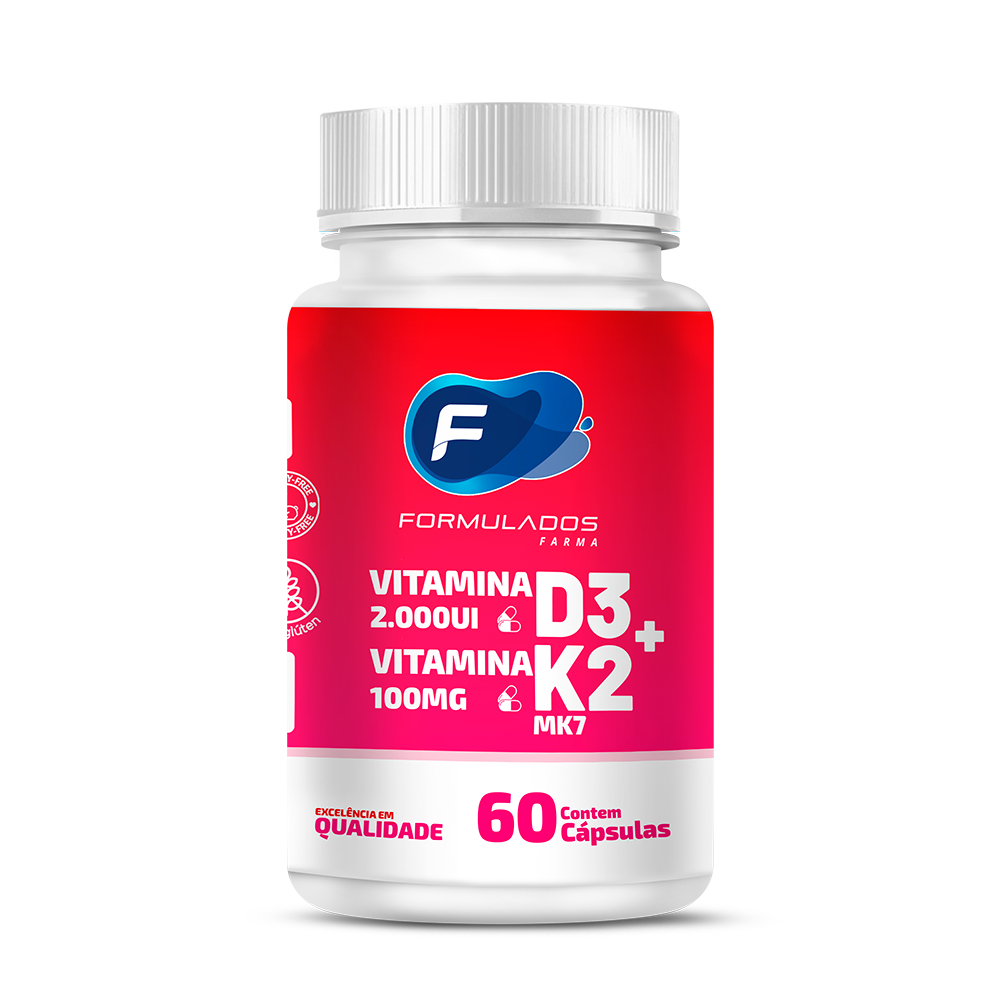Vitamina D3 2000ui com Vitamina K2 MK7 - 60 ou 120 cápsulas em Oferta na Shopee