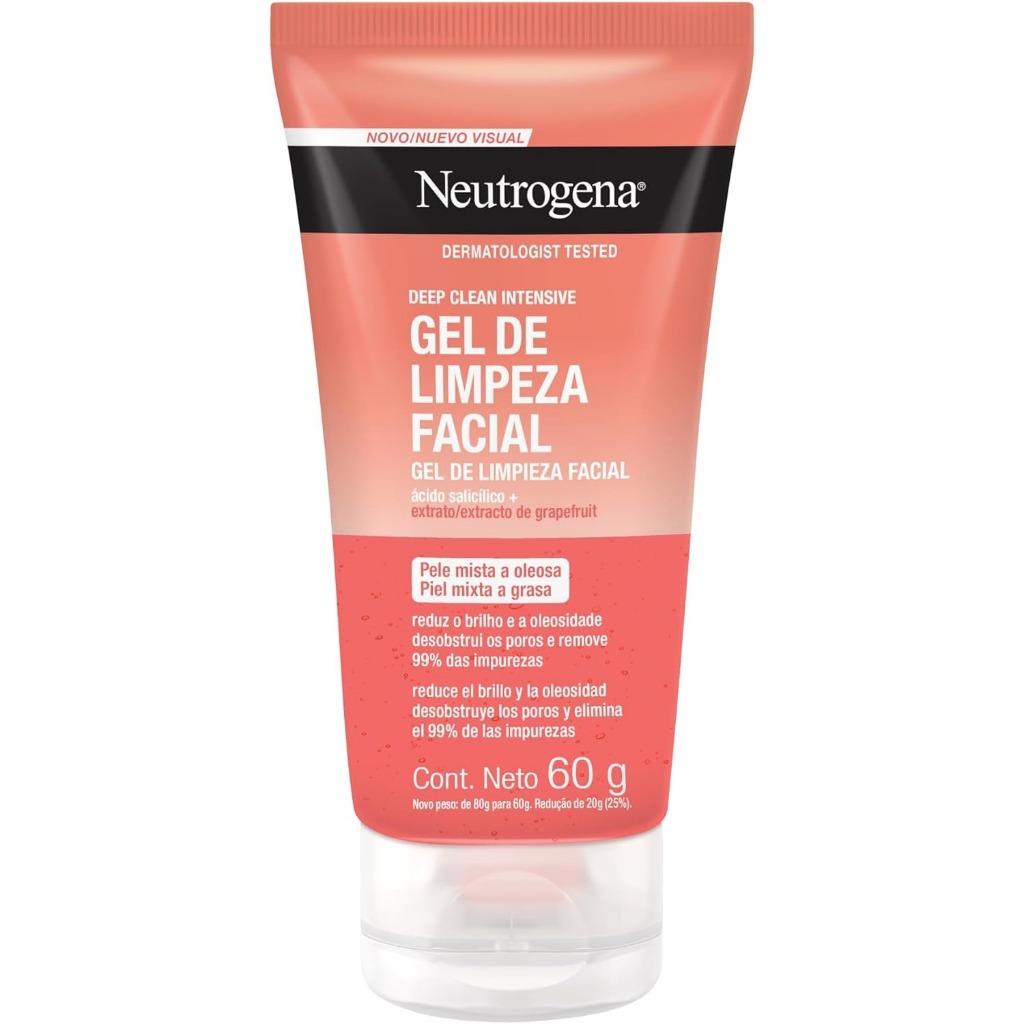 Gel De Limpeza Facial Neutrogena Deep Clean Intensive Grapefruit Com 60g em Oferta na Shopee