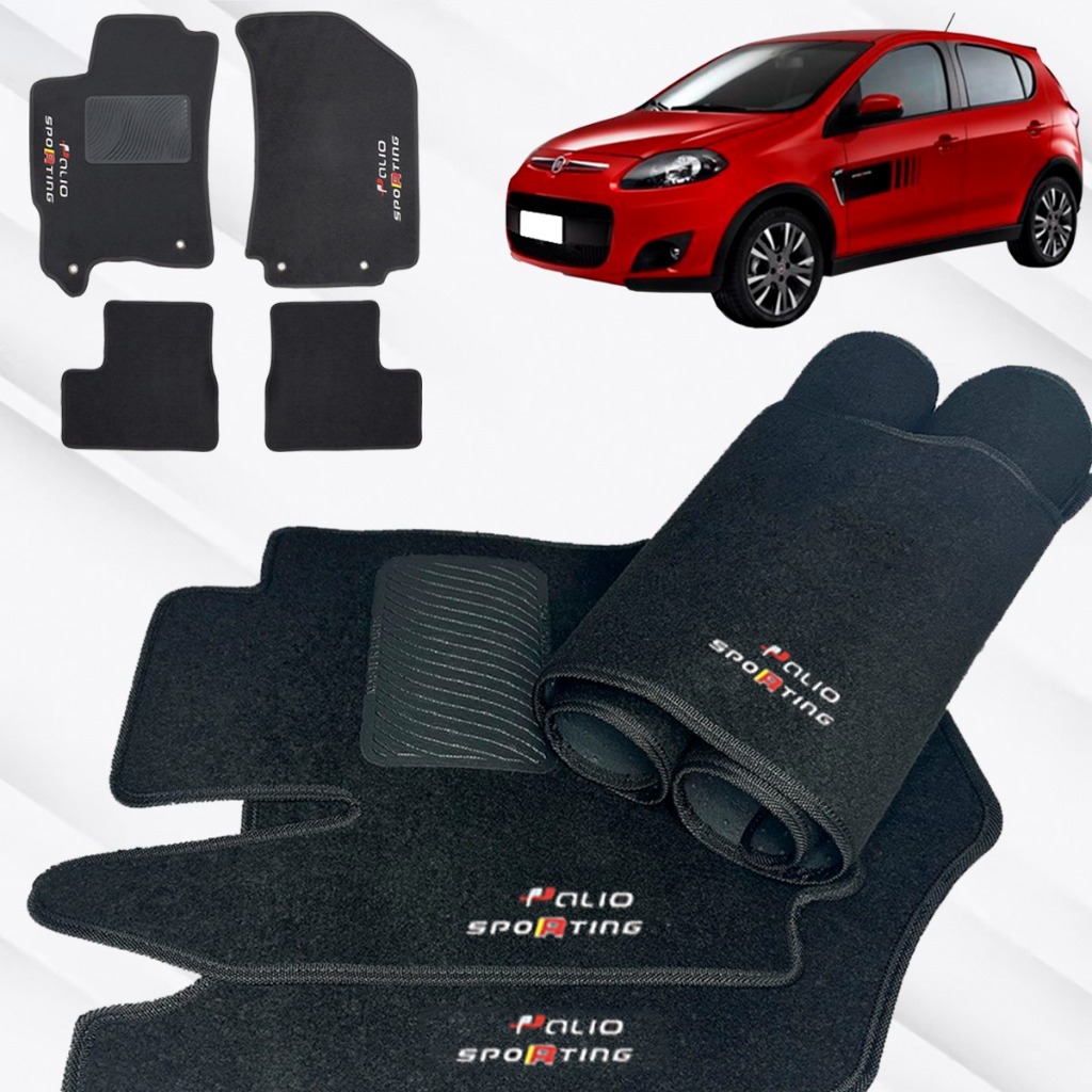 Tapete De Carpete Compatível Palio Sporting Luxo Preto em Oferta na Shopee