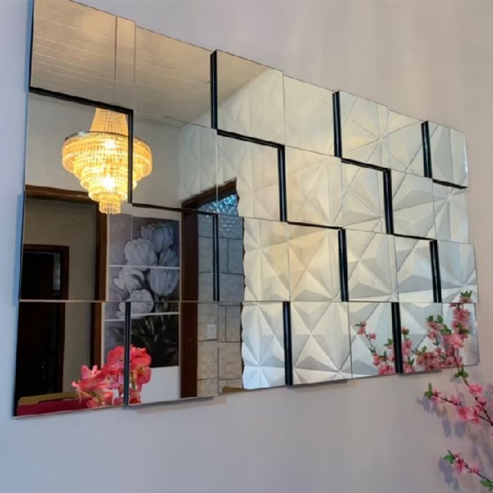 Espelho Decorativo 3D Painel Modelo Liverpool com 28 Peças ENVIO IMEDIATO