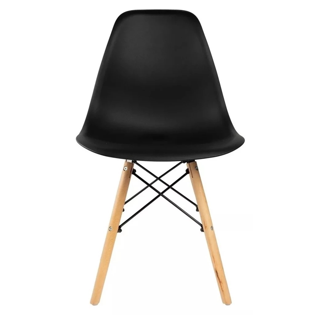 Cadeiras Eames Eiffel Luxo Branco e Preto – Kit Multiuso com 1, 2 ou 4 Cadeiras