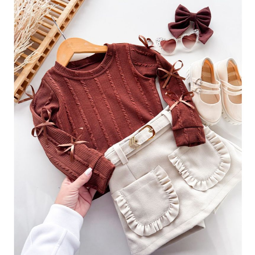 Blusa Infantil  Anaruga Manga Longa Para Meninas 02 a 10 Anos em Oferta na Shopee