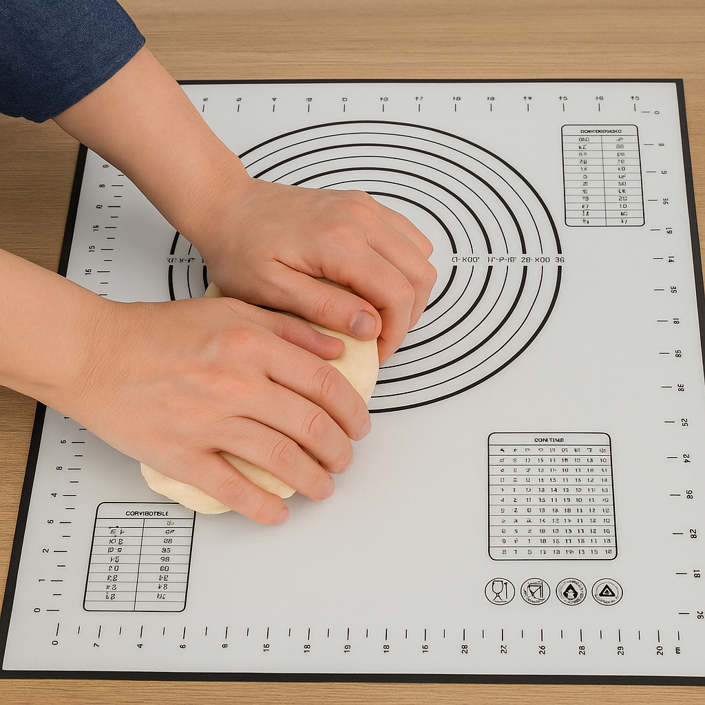 Tapete de Silicone Antiaderente c/ Medidas 60×40 cm | Esteira Confeitaria Forno Massa Reutilizável