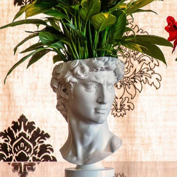 Vaso de Planta 30Cm Roseira David Davi Grego Luxo Chique Presente Barato