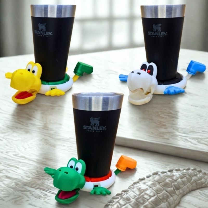 Porta Copos Mario Bros Interativo - Yoshi Koopa Dry Bone Descanso de Copos e Suporte de Copos