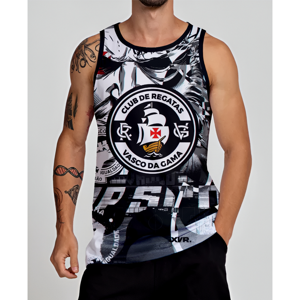 Camiseta sem Manga Gigante da colina Poliéster estampa total em Oferta na Shopee