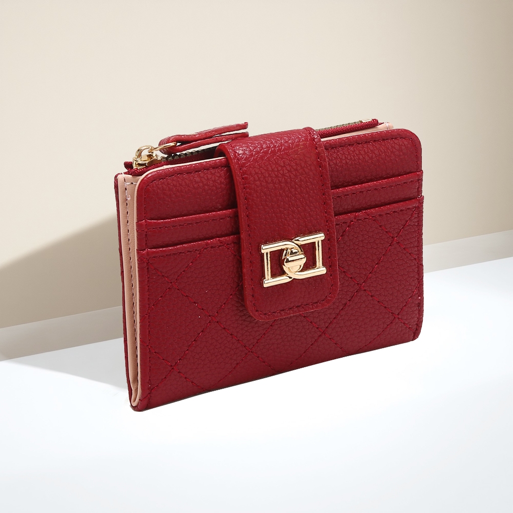 Carteira Feminina Pequena Porta-Cartões De Visita Com Clipe Curto Bolsa LQ207 em Oferta na Shopee