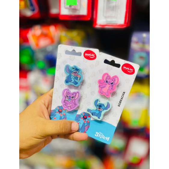 KIT 2 BORRACHAS STITCH E ANGEL - MOLIN