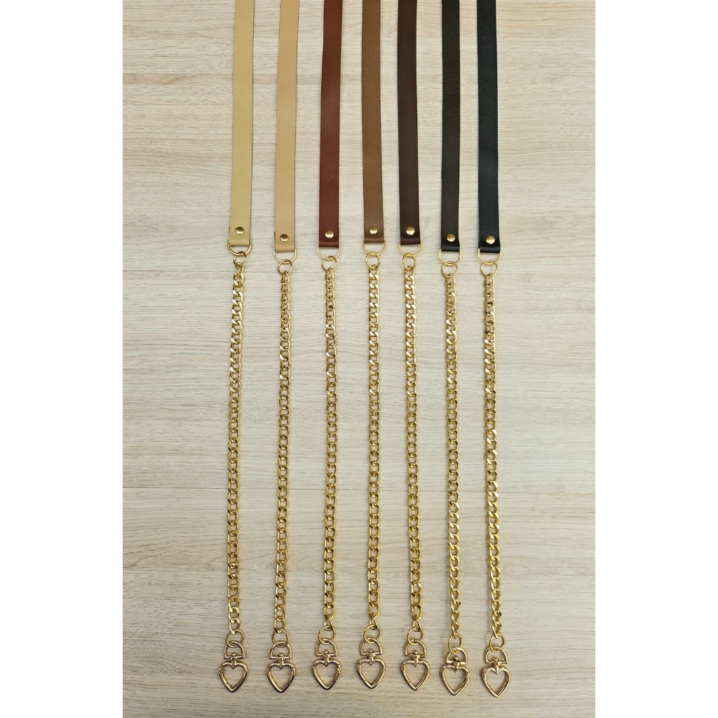 Alça de Couro com Corrente 1.20m Com Mosquetão