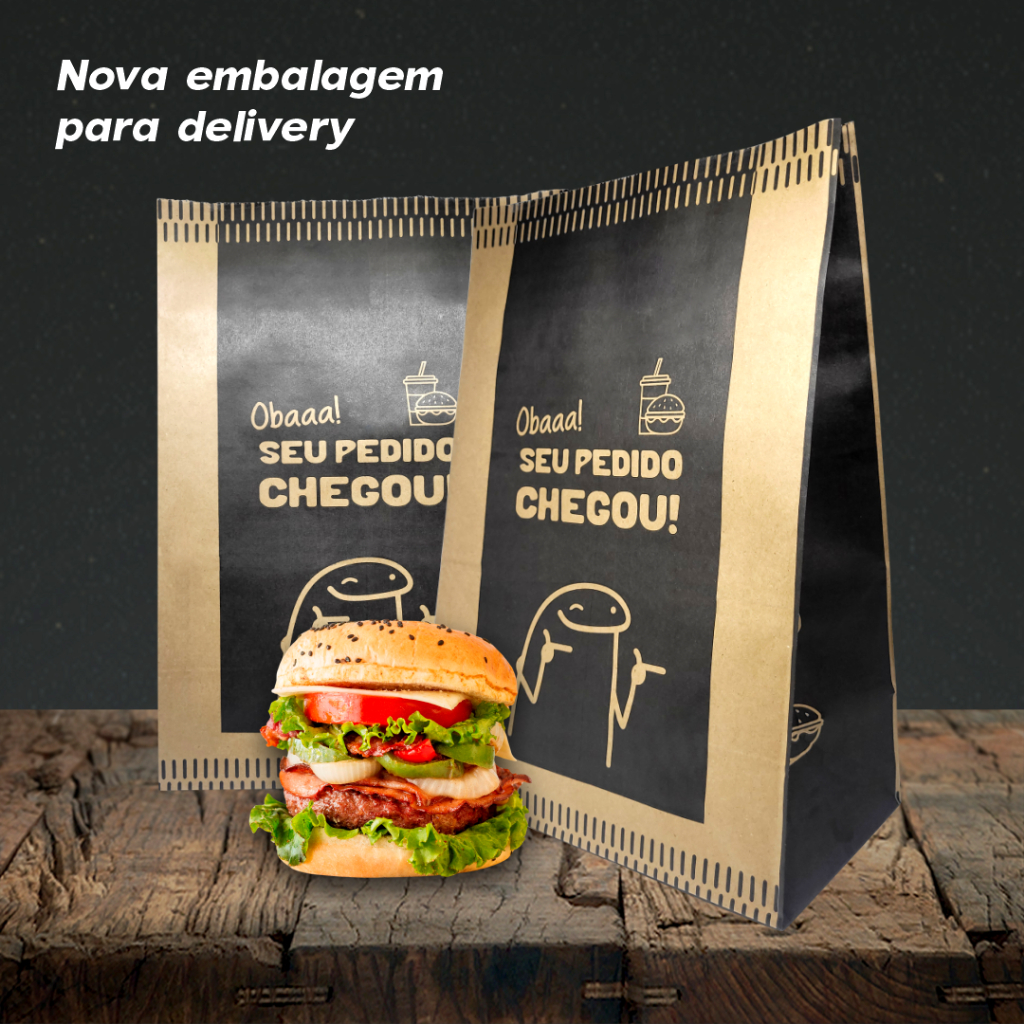 Saco para Delivery Obaaa! Seu Pedido Chegou | Tamanhos P, M ou G | 100 Unidades em Oferta na Shopee