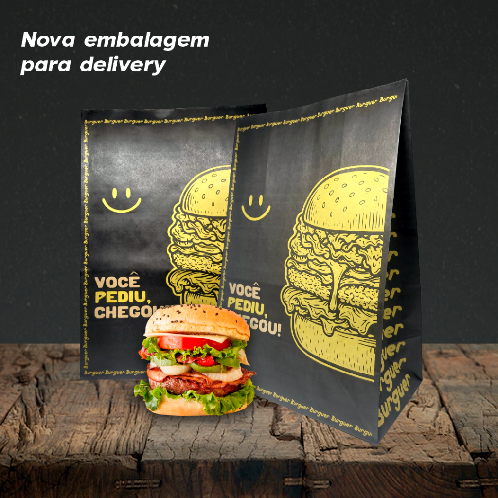 Saco Kraft Delivery Você Pediu, Chegou! 50 unidades – P, M ou G em Oferta na Shopee