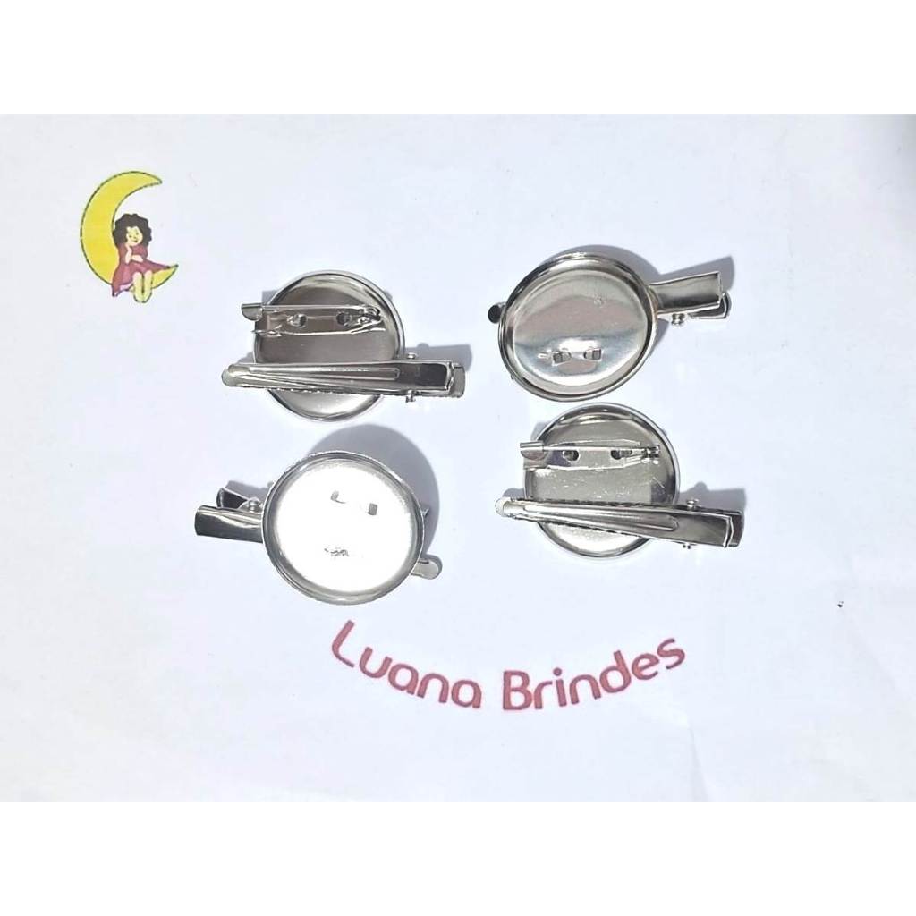 Base de Broche Com Bico de Pato 3cm Ferro Pacotes Com 10 unidades em Oferta na Shopee