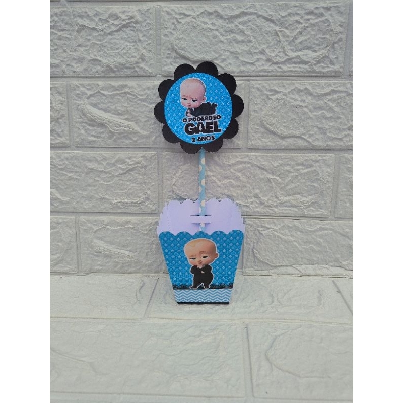 caixinha centro de mesa cachepô personalizado, poderoso chefinho, lembrancinhas de festa