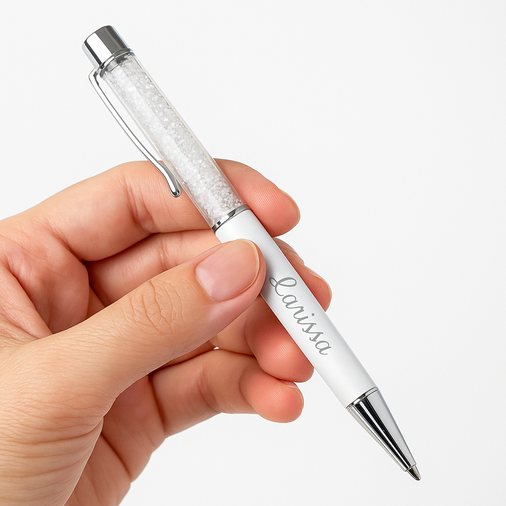 Caneta com Nome Personalizada Caneta de Metal com Glitter Presente Médico Professora Pastor