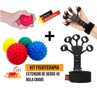Kit - Flexor de dedos + Bola Cravo para Fisioterapia Exercício para Mãos. em Oferta na Shopee