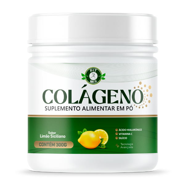 Colágeno com ácido Hialurônico+Silício+Vitamina C - sabor limão siciliano - (Fit Mix)
