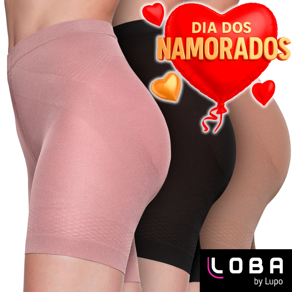 Short Modelador Lupo Original Loba Cinta Modeladora Calcinha Abdominal Bermuda Feminina Si...