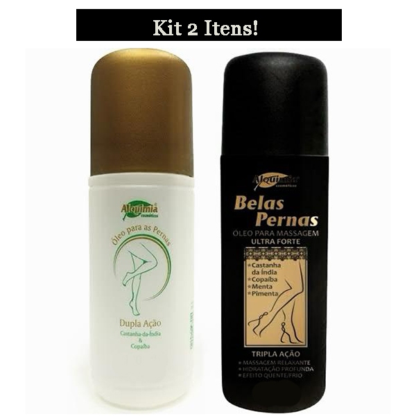 KIT 2 Itens (Óleo Massageador Dupla Ação + Óleo Massageador Belas Pernas) Alquimia Cosméticos em Oferta na Shopee